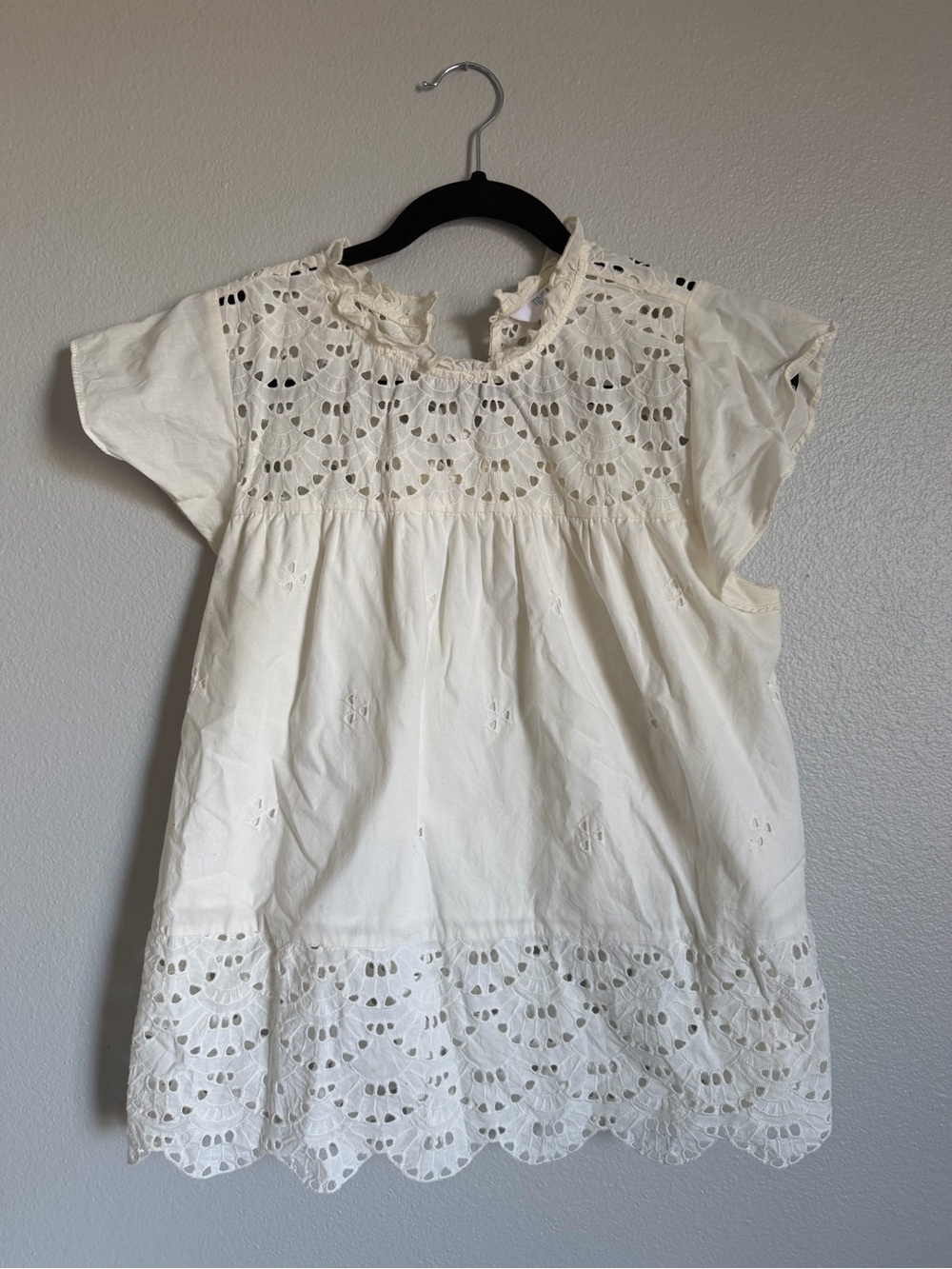 White Eyelet Cotton Top
